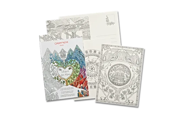 Caran d'Ache Colouring Postcards, L'Esprit des Alpes