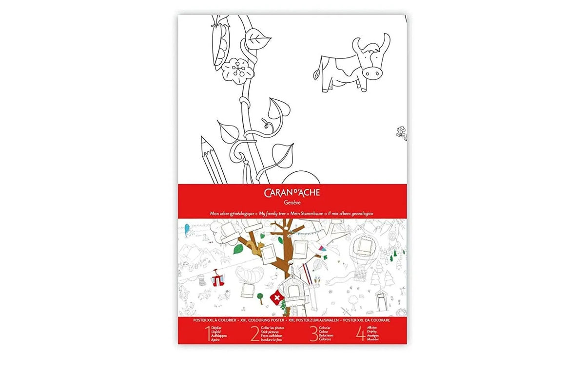 Caran d'Ache Family Tree XXL Poster with 4 Pencils