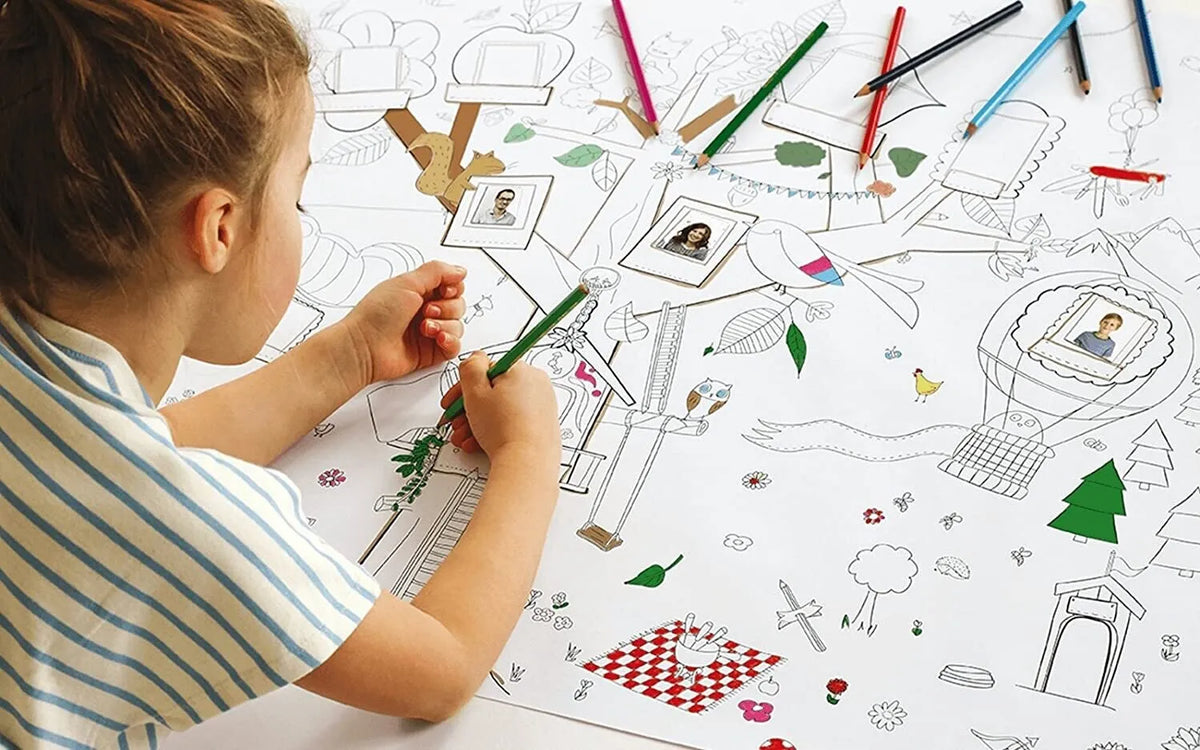 Caran d'Ache Family Tree XXL Poster with 4 Pencils