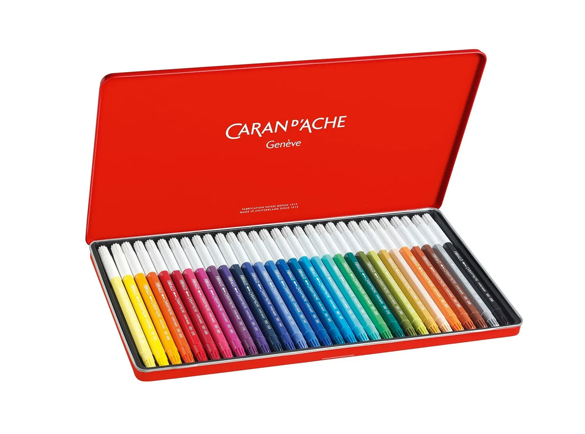 Caran d'Ache Fibralo Metal Box 30 Colours