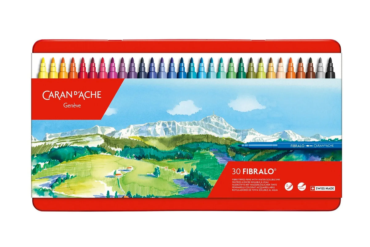 Caran d'Ache Fibralo Metal Box 30 Colours