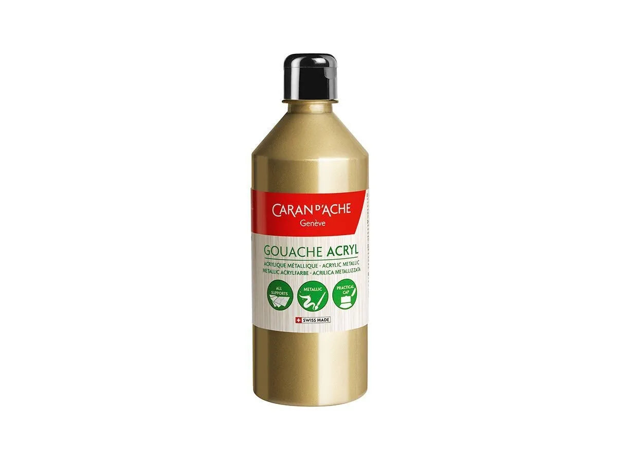 Caran d'Ache Gouache Acryl Liquid 500 ml, Gold
