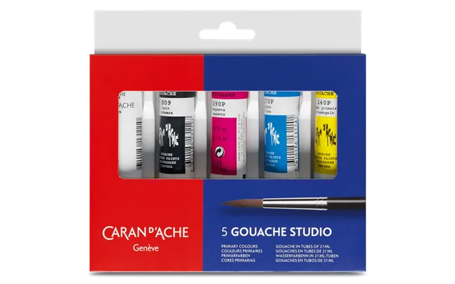 Caran d'Ache Gouache Studio, 5 Tubes of 21 ml