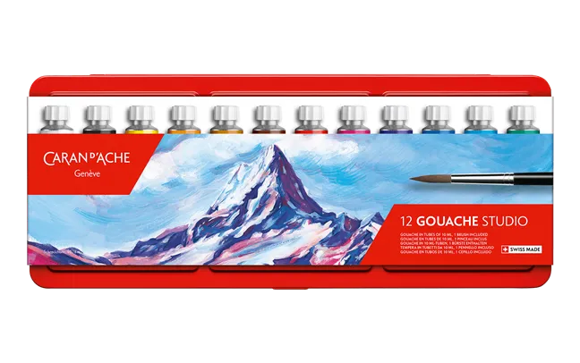 Caran d'Ache Gouache Studio, 12 Tubes of 10 ml