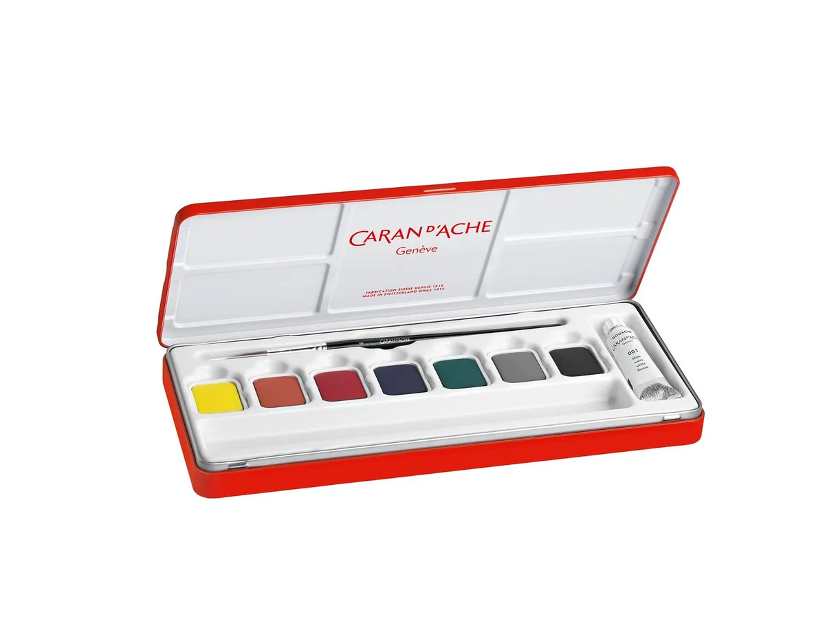Caran d'Ache Gouache Studio Metal Box, 8 Colour Tablets