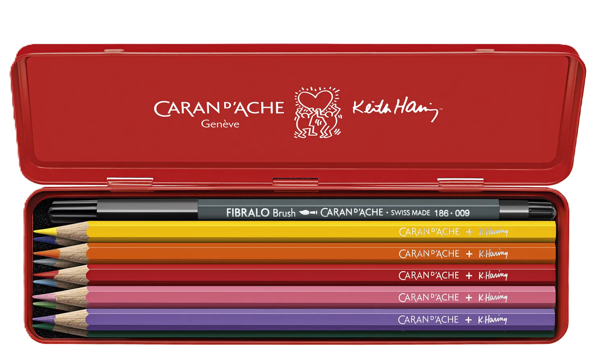 Caran d'Ache Keith Haring Colour Set - 10 Water-Soluble Pencils & Brush Pen