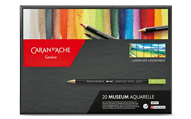 Caran d'Ache Museum Aquarelle Landscape Set, 20 Shades