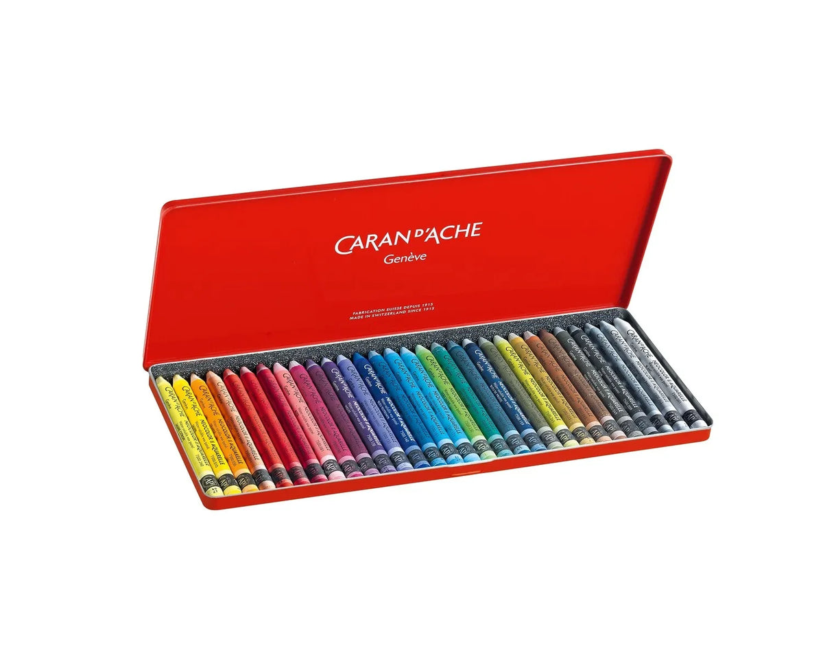Caran d'Ache Neocolor II Aquarelle Wax Pastels, 30 Shades