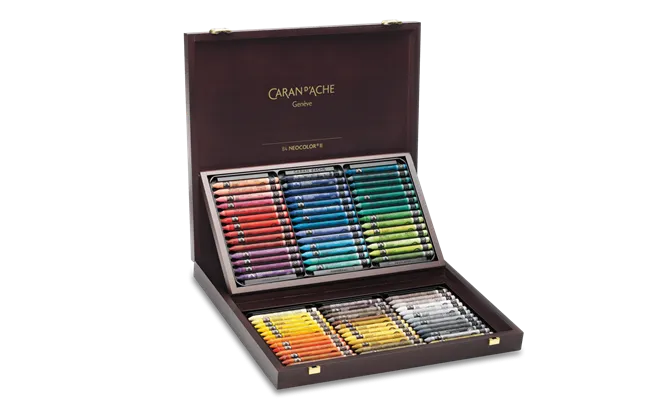 Caran d'Ache Neocolor II Aquarelle 84-Colour Wooden Gift Box