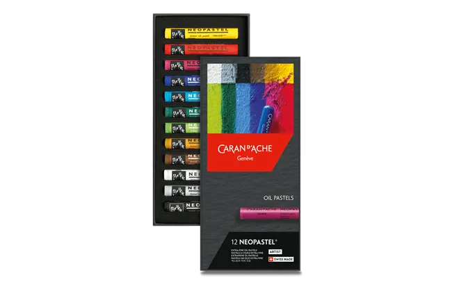 Caran d'Ache Neopastel Artist Oil Pastels, 12 Shades