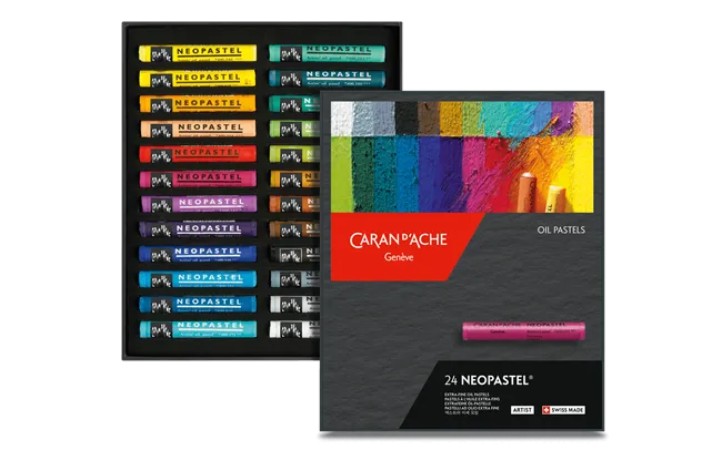 Caran d'Ache Neopastel Artist Oil Pastels, 24 Shades