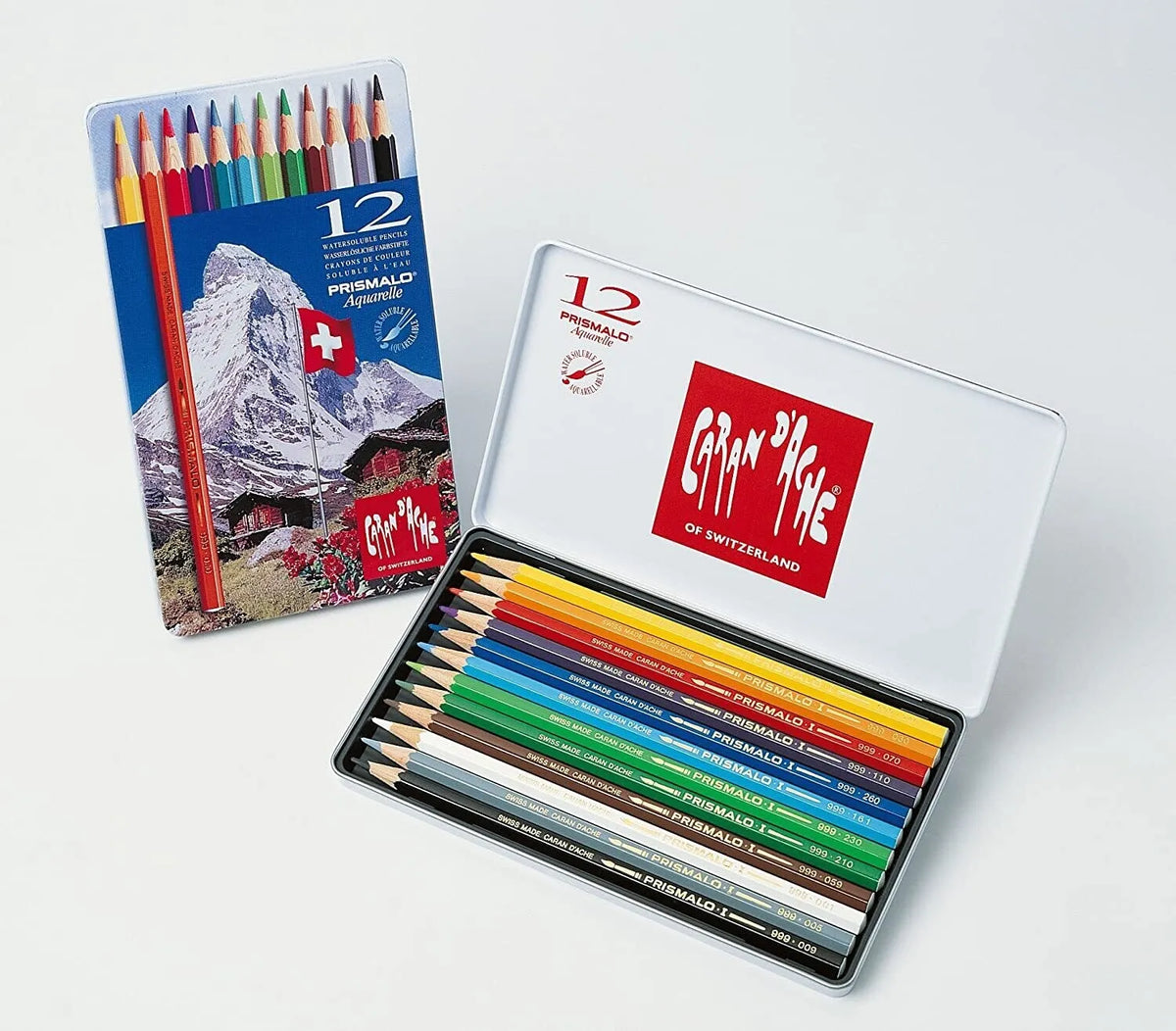 Caran d'Ache Prismalo Aquarelle Colour Pencils, 12 Shades