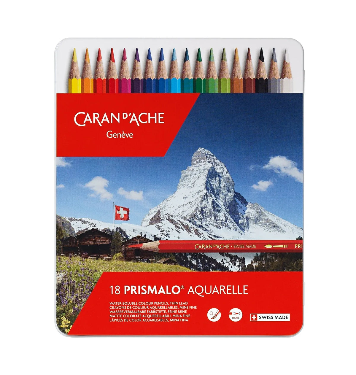 Caran d'Ache Prismalo Aquarelle Colour Pencils, 18 Shades
