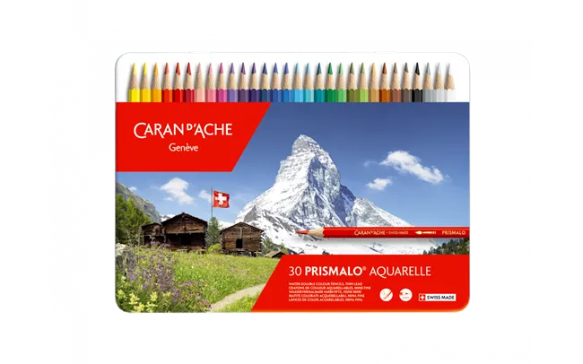 Caran d'Ache Prismalo Aquarelle Colour Pencils, 30 Shades