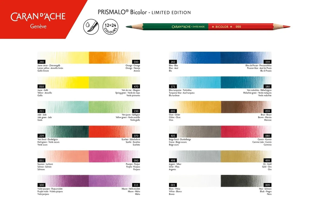 Caran d'Ache Prismalo Bicolor Wonder Forest Set, 12 Pencils