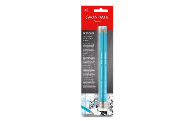 Caran d'Ache Sketcher Non-Photo Blue Pencil, 2 Piece
