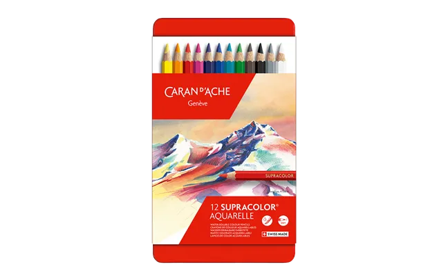 Caran d'Ache Supracolor Soft Aquarelle Pencils, 12 Shades