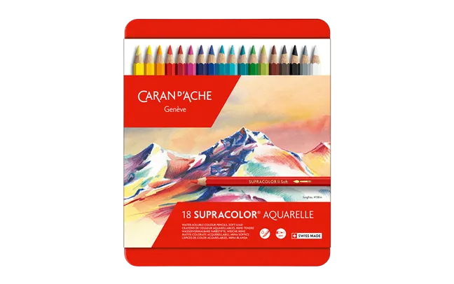 Caran d'Ache Supracolor Soft Aquarelle Pencils, 18 Shades