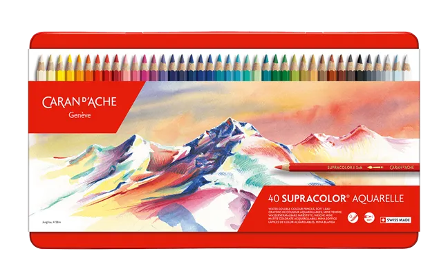 Caran d'Ache Supracolor Soft Aquarelle Pencils, 40 Shades