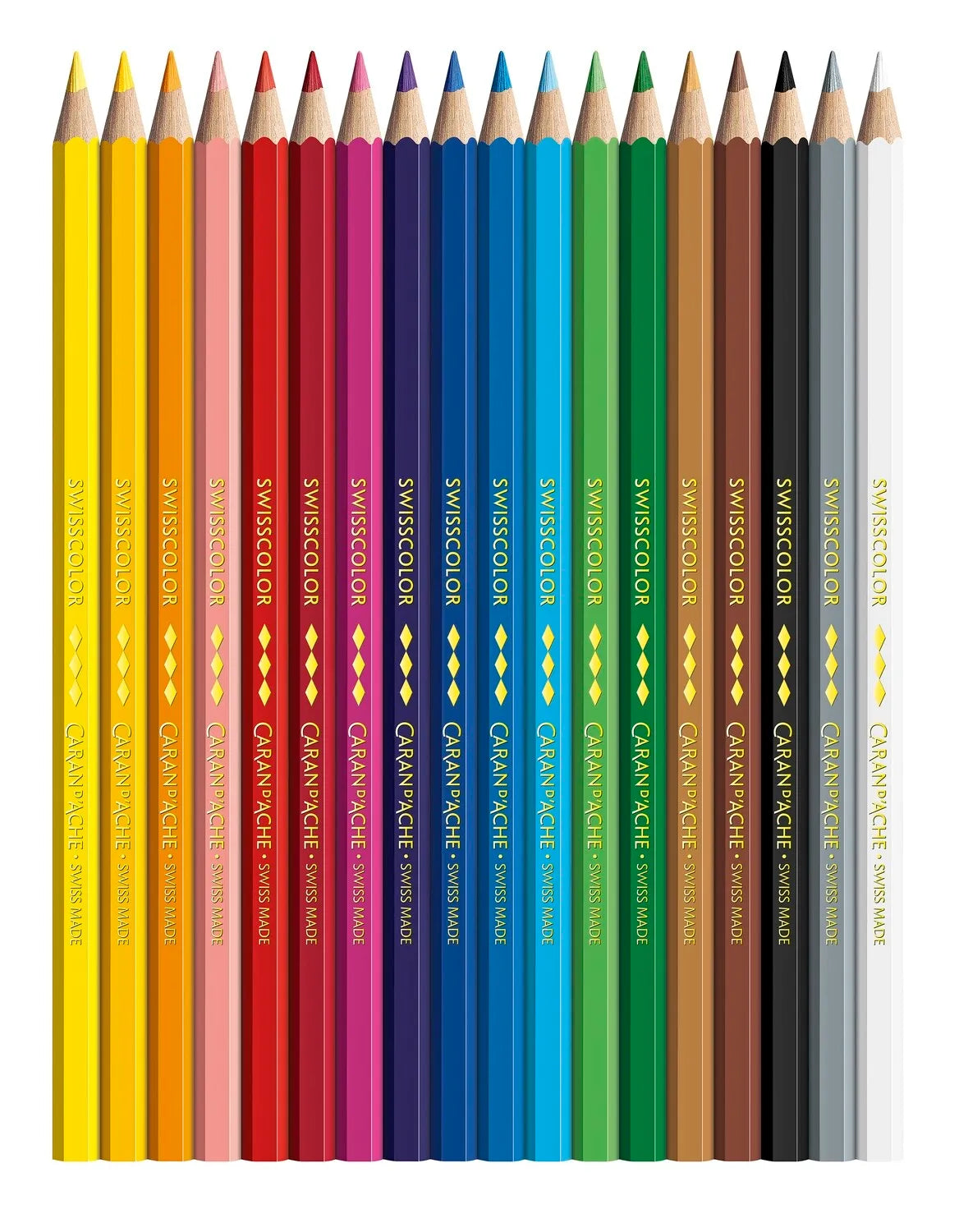 Caran d'Ache Swisscolor Permanent Colour Pencils, 18 Shades