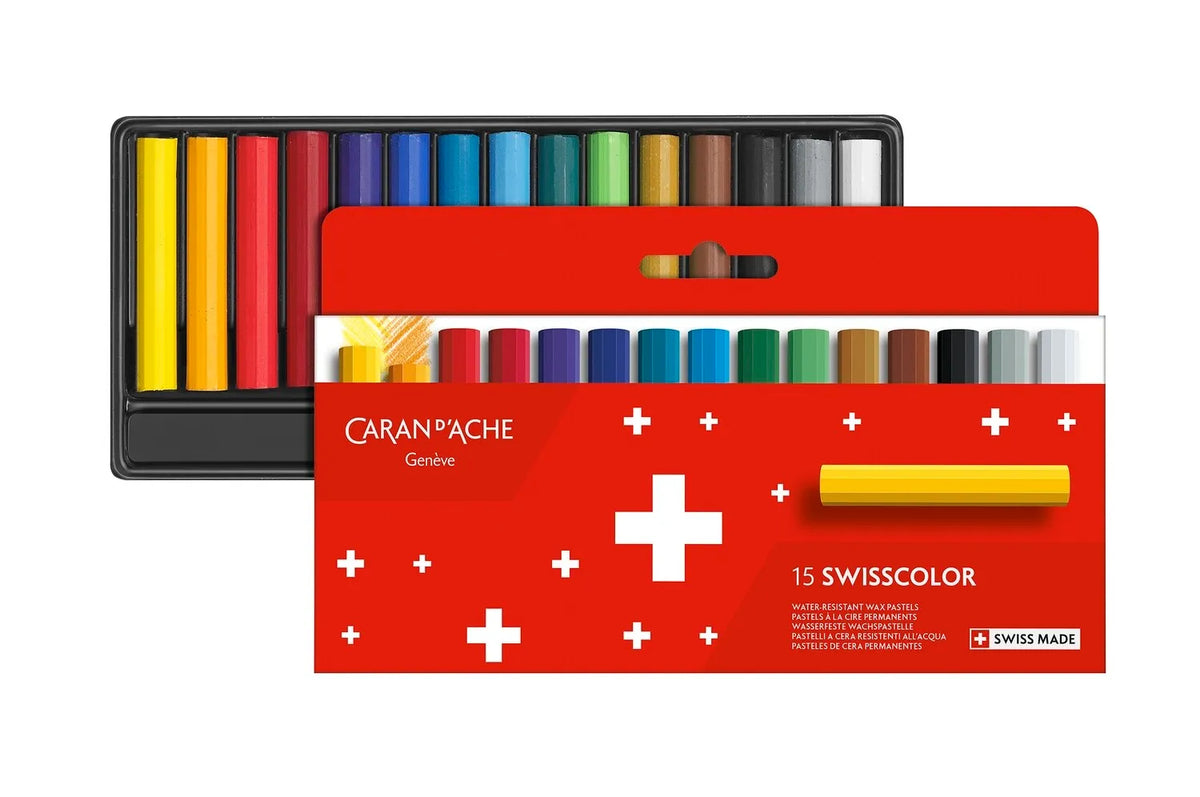 Caran d'Ache Swisscolor Wax Pastels, 15 Shades