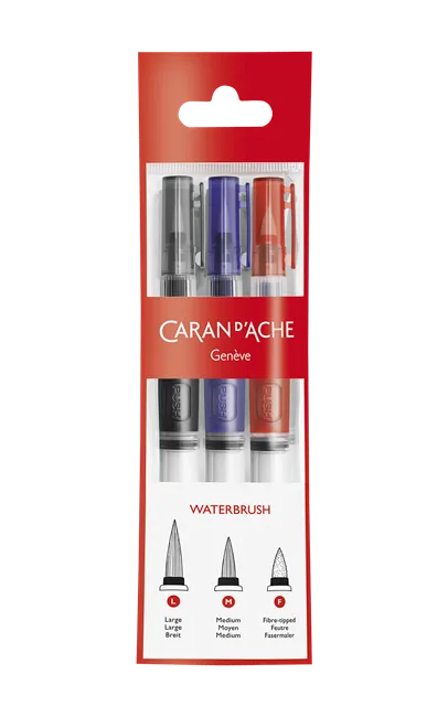 Caran d'Ache Water Brush Set of 3 With Reservoir