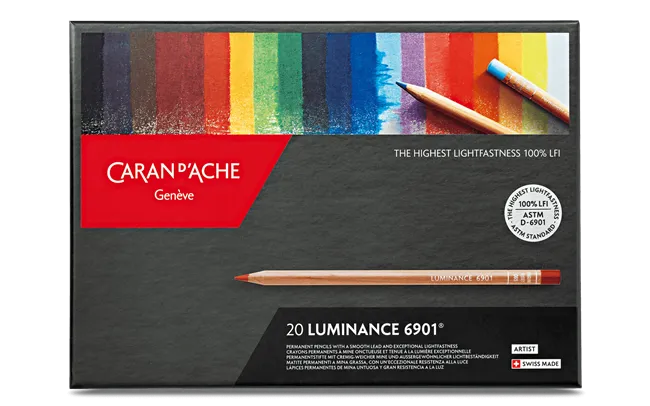 Caran d'Ache Luminance 6901 Artist Colour Pencils, Set of 20