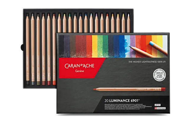 Caran d'Ache Luminance 6901 Artist Colour Pencils, Set of 20