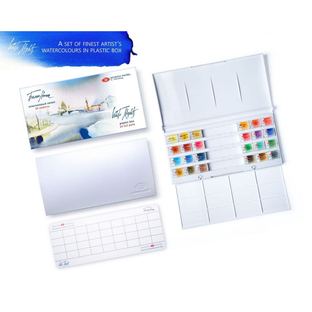 WHITE NIGHTS ARTIST’S WATER COLOUR CAKE SET OF 24