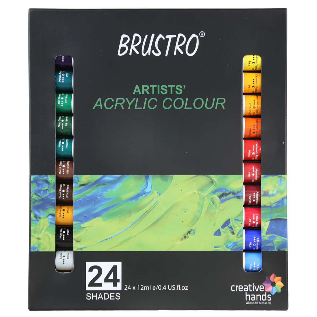 BRUSTRO Artist Acrylic Color 24 Colours 12ML Set