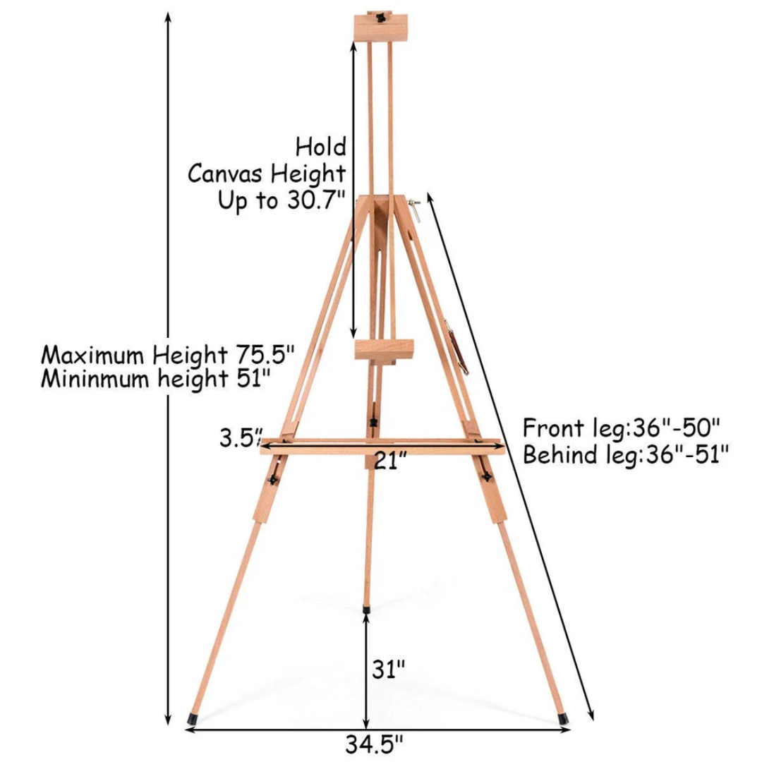 Brustro Artists' Sketching Tilted Wooden Easel Heavy