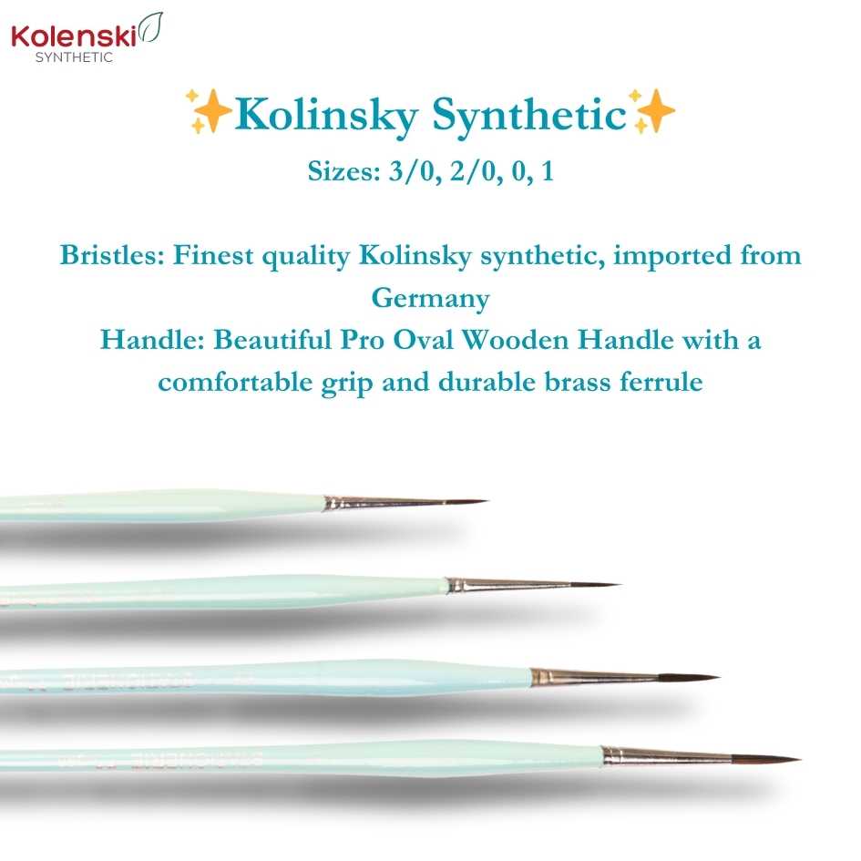 Stationerie Short Liner Set Of 4 Sea Mist Edition, Kolinsky Synthetic