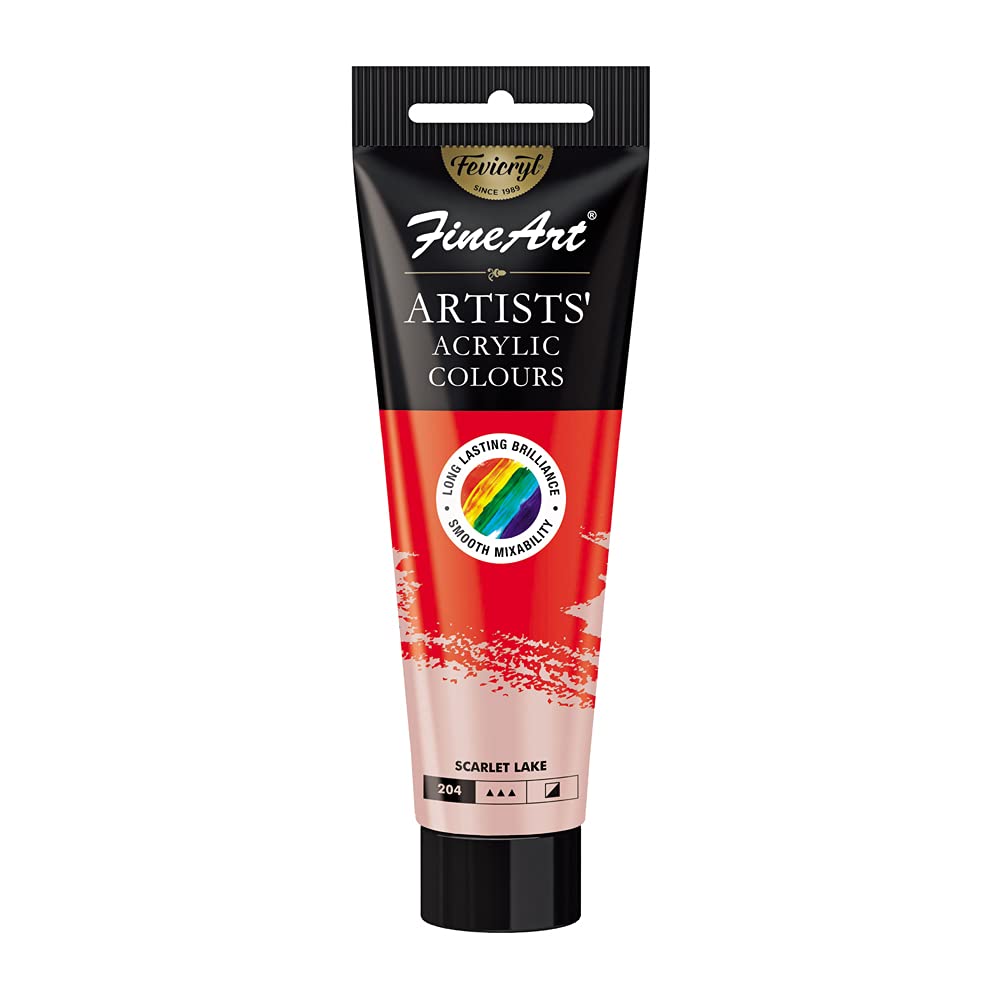 Fine Art Pidilite Fevicryl Acrylic Colour Tube 100ml Scarlet Lake