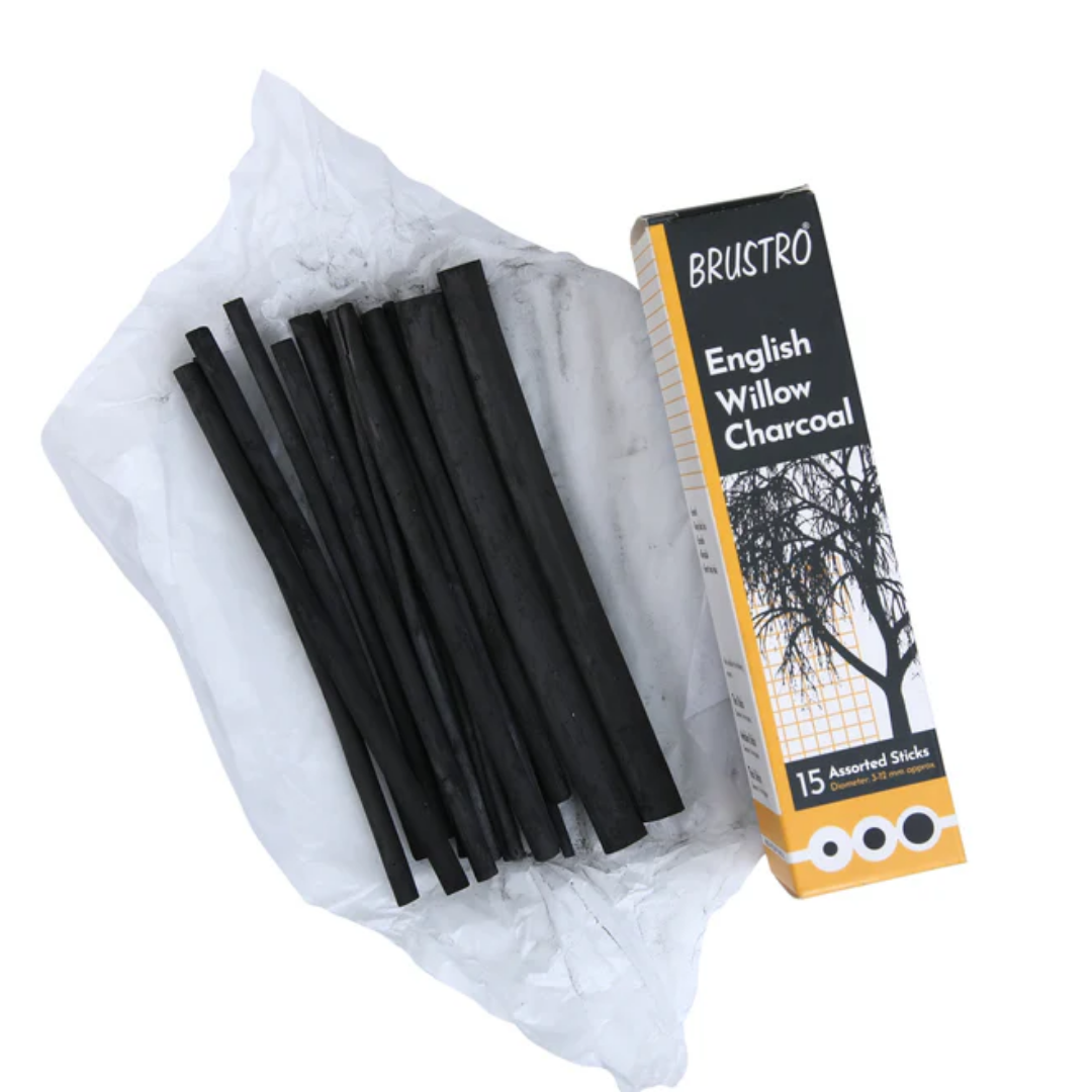 Brustro English Willow Charcoal Assorted (15 Sticks)