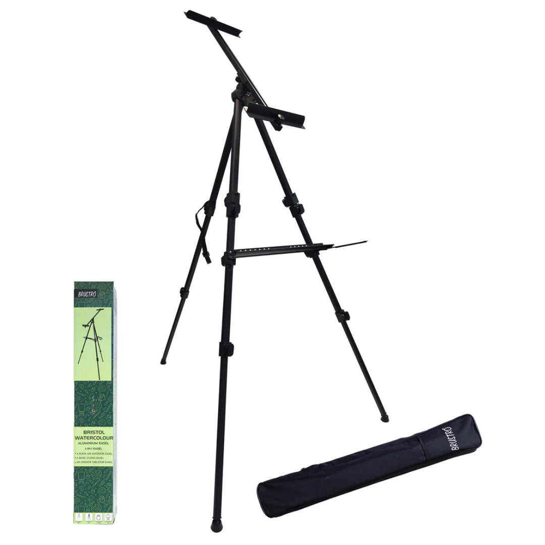 Brustro Artists Bristol Watercolour Folding Metal Painting Easel, Holds Canvases Upto 52”