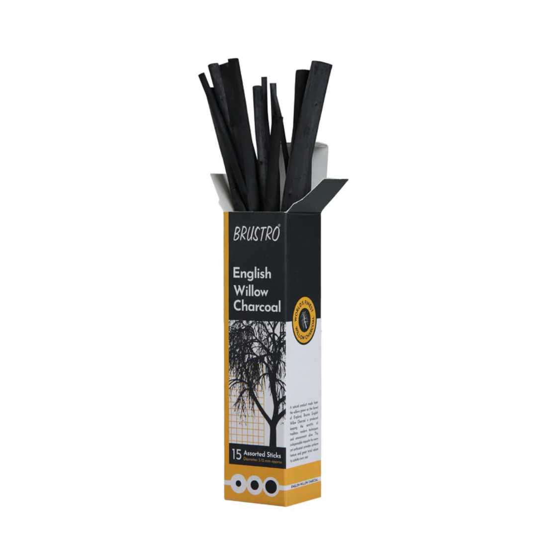 Brustro English Willow Charcoal Assorted (15 Sticks)