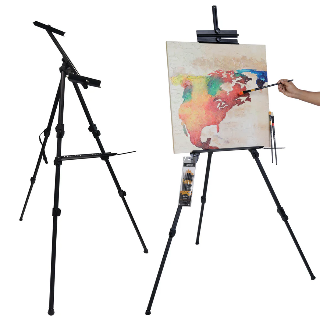 Brustro Artists Bristol Watercolour Folding Metal Painting Easel, Holds Canvases Upto 52”