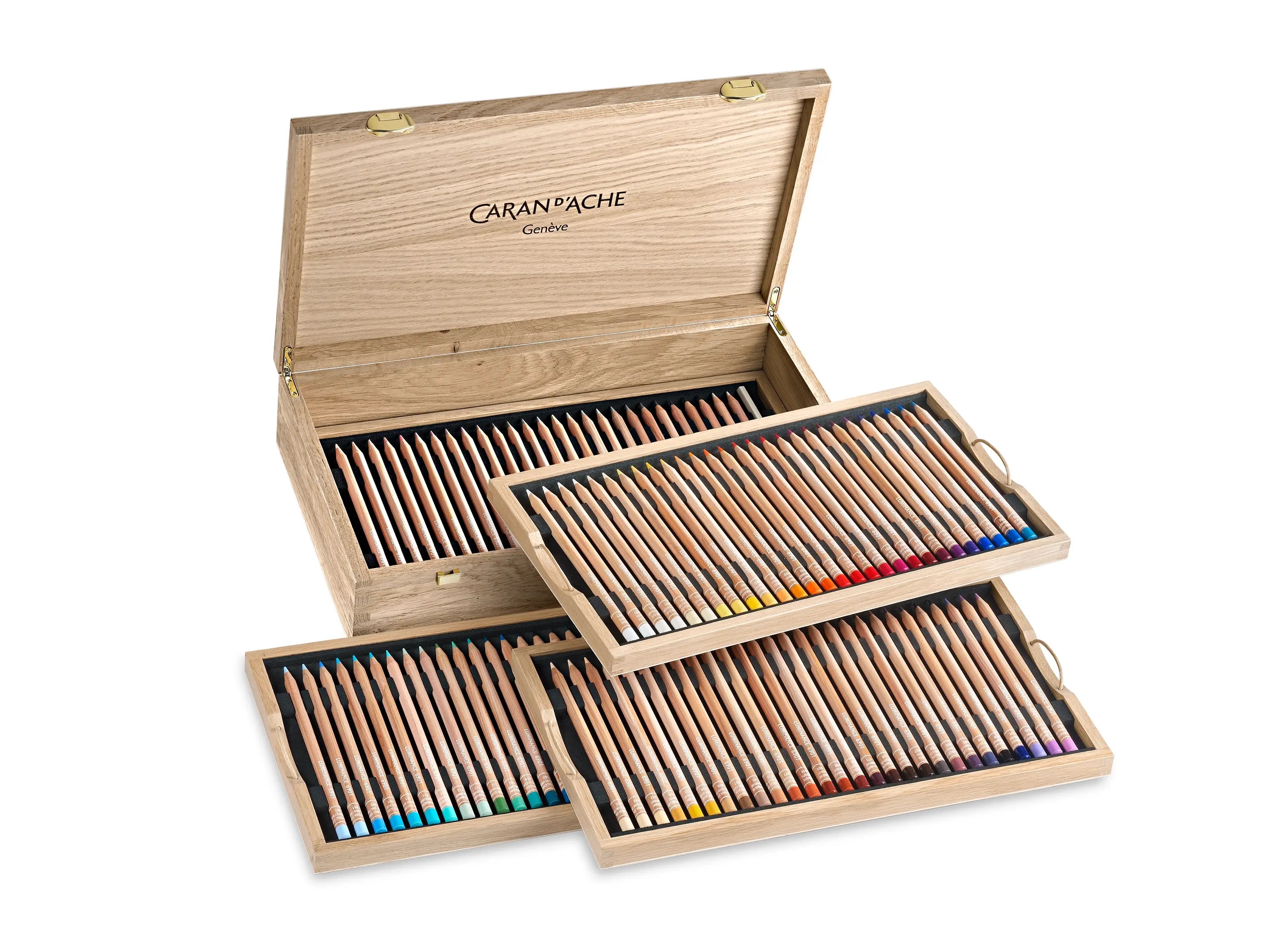 Caran d’Ache Luminance 6901 Coloured Pencils – Wooden Box of 100 (Swiss Made)