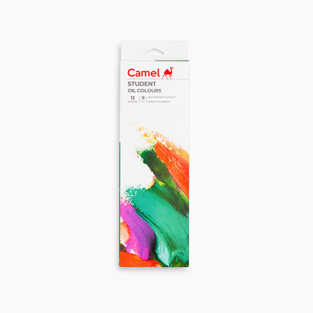 Camel  Student  Oil  Colours  Assorted  pack  of  12  shades  in  9  ml
