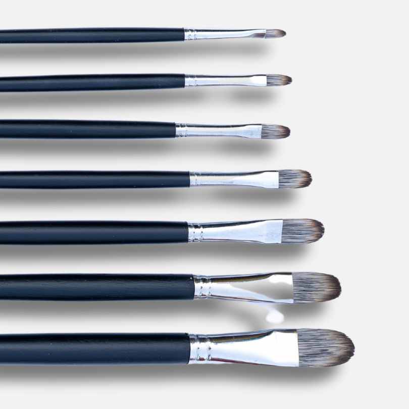 Stationerie Vegan Filbert 11'' Long Handle Set Of 7