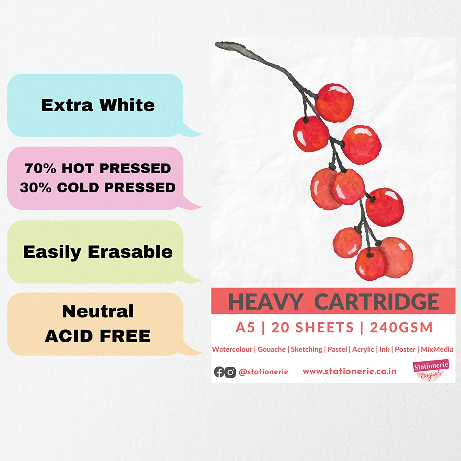 Stationerie Heavy Cartridge A4 20 Sheets 240gsm