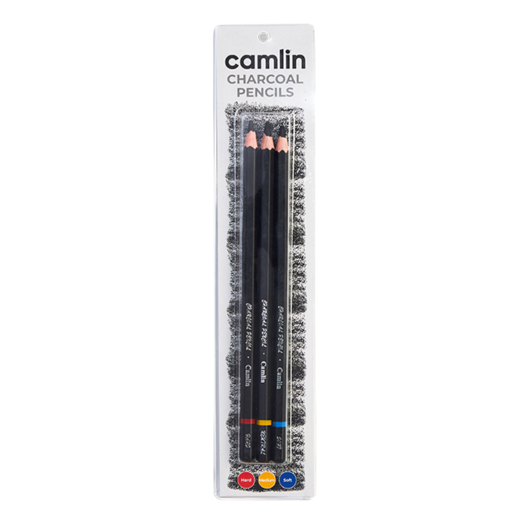 Camlin  Charcoal  Pencils  Assorted  Pack  Of  3  Grades