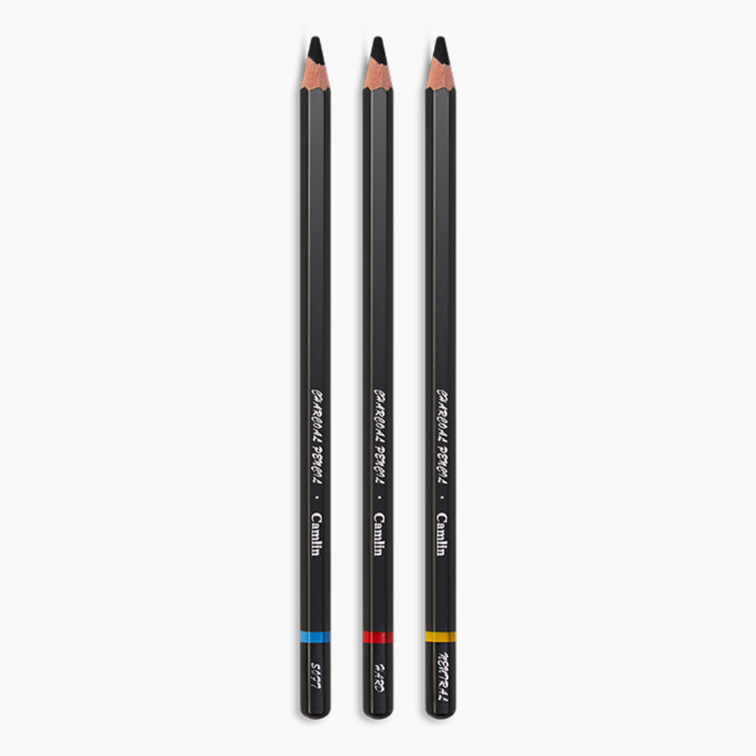Camlin  Charcoal  Pencils  Assorted  Pack  Of  3  Grades