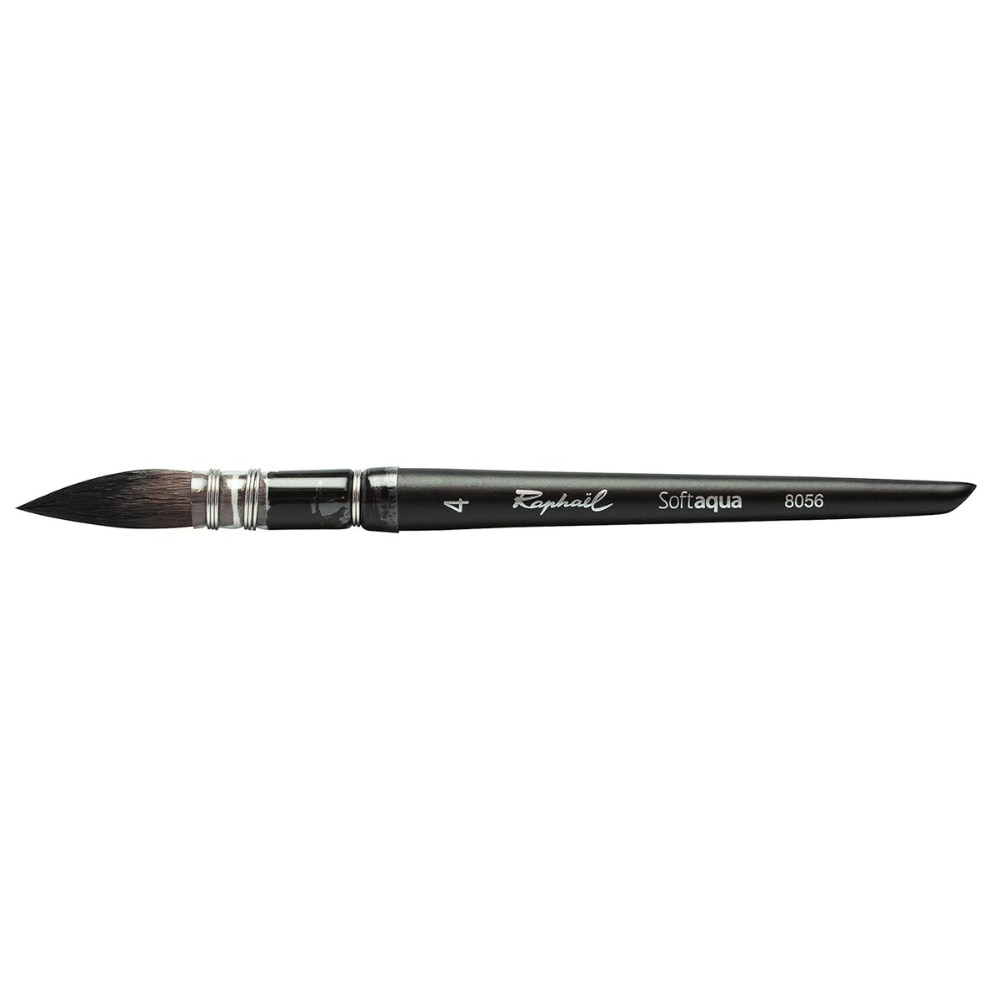 Sennelier Raphael SoftAqua Kazan Pointed Synthetic Watercolour Quill Mop Brush Mini Size 4