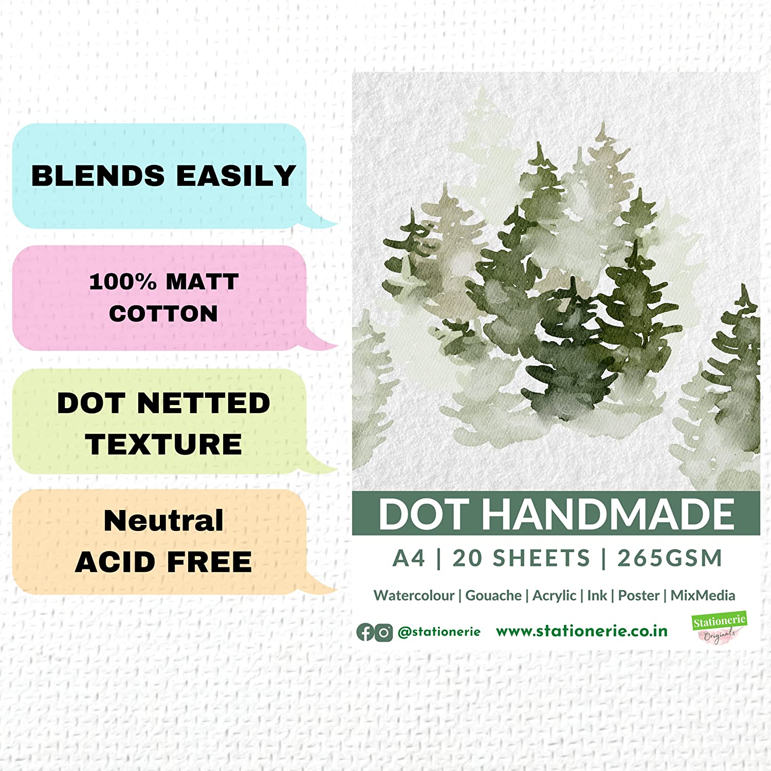 Stationerie Dot Handmade A5 265gsm 20 Sheets