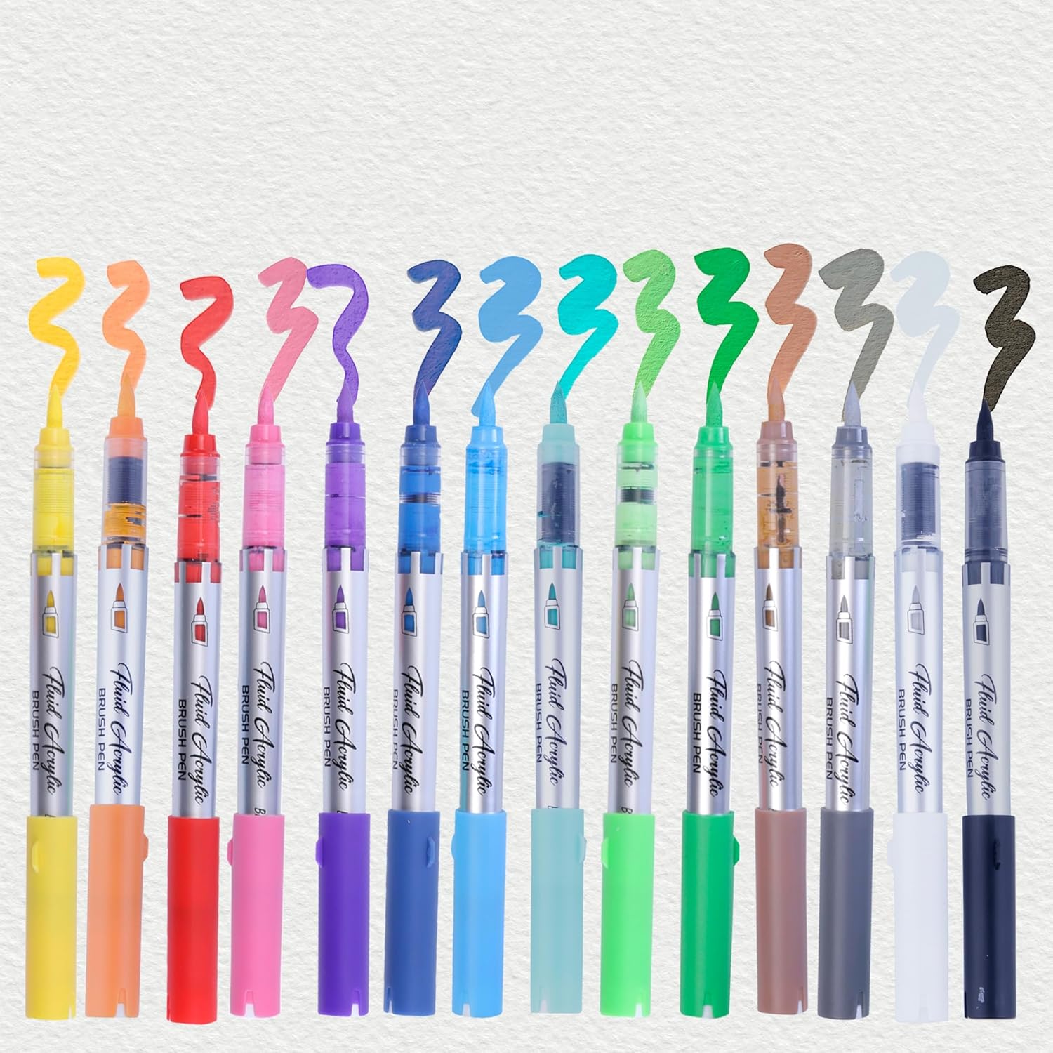 BRUSTRO Fluid Acrylic Brush Pen Set of 14