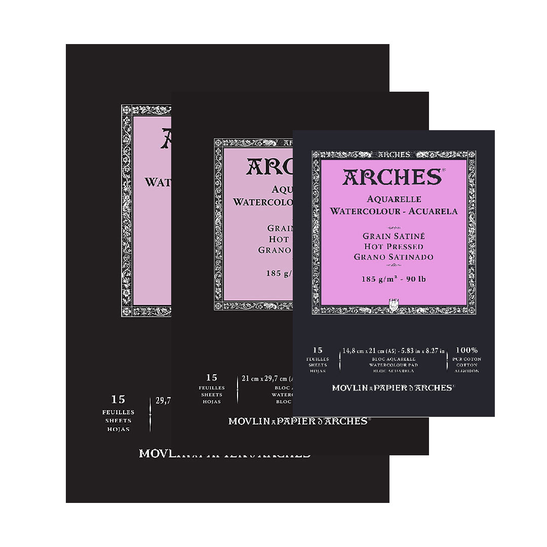 Arches Aquarelle Watercolour Pad 185gsm 15 Sheets