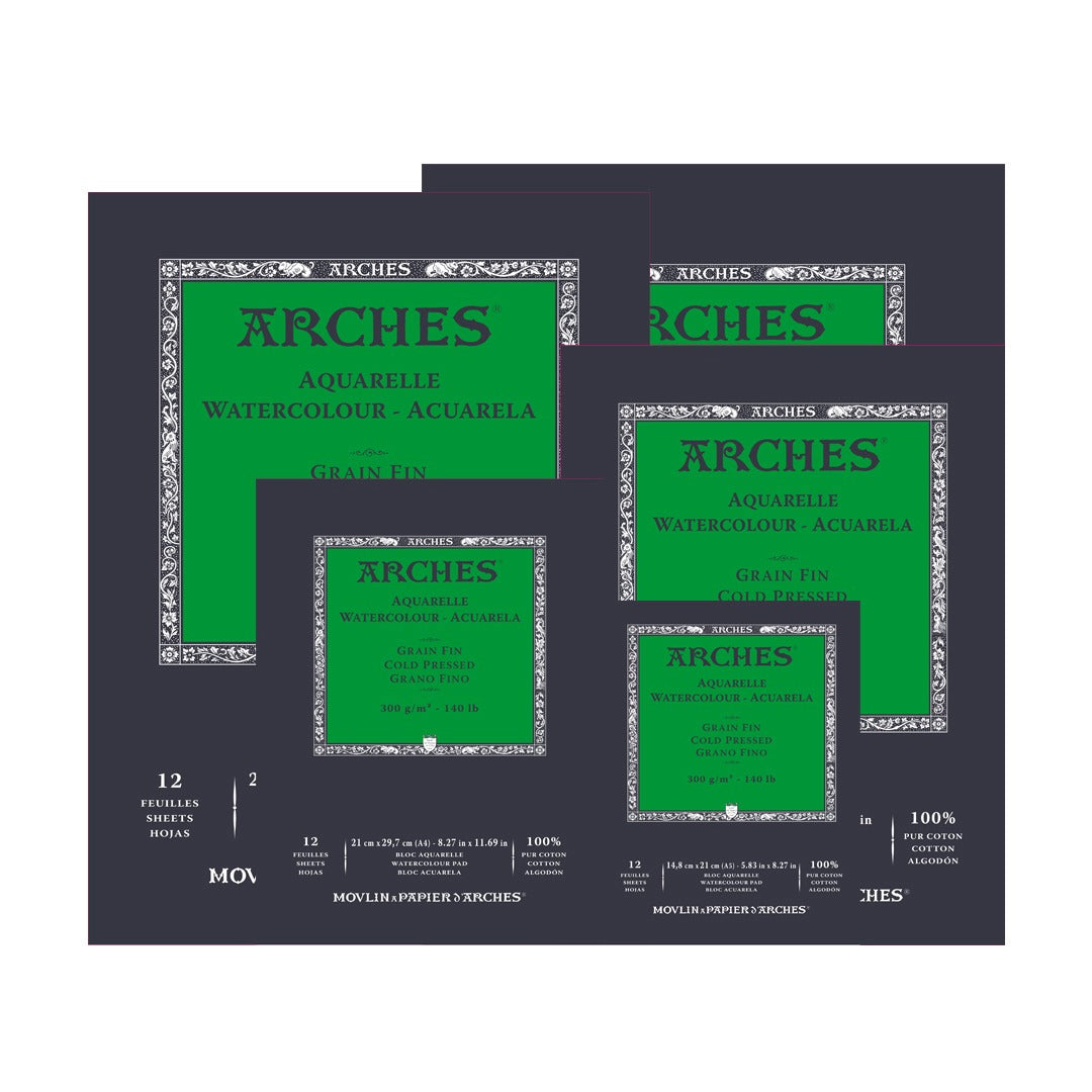 Arches Aquarelle Watercolour Pad 300gsm 12 Sheets