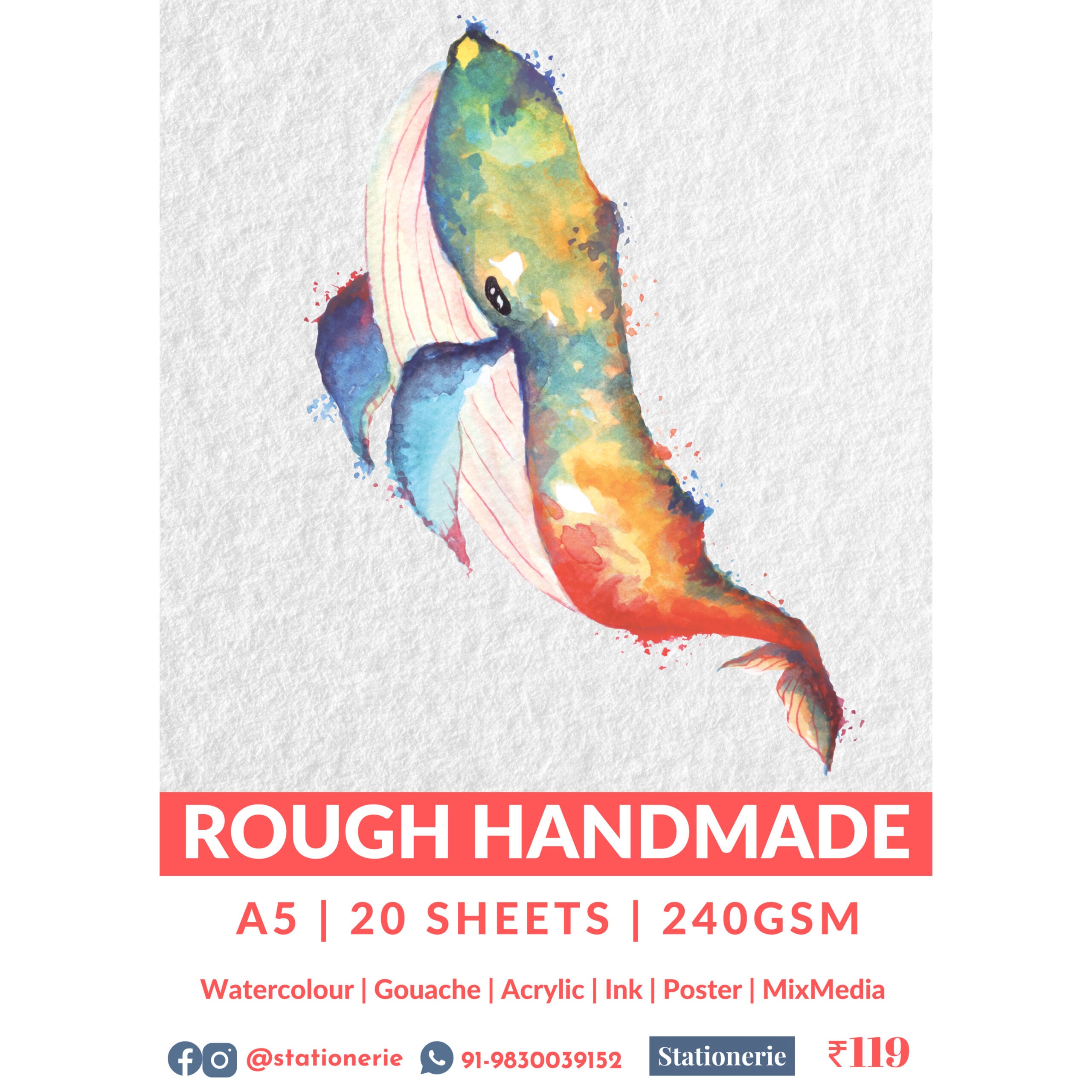 Stationerie Rough Handmade A5 240gsm 20 Sheets