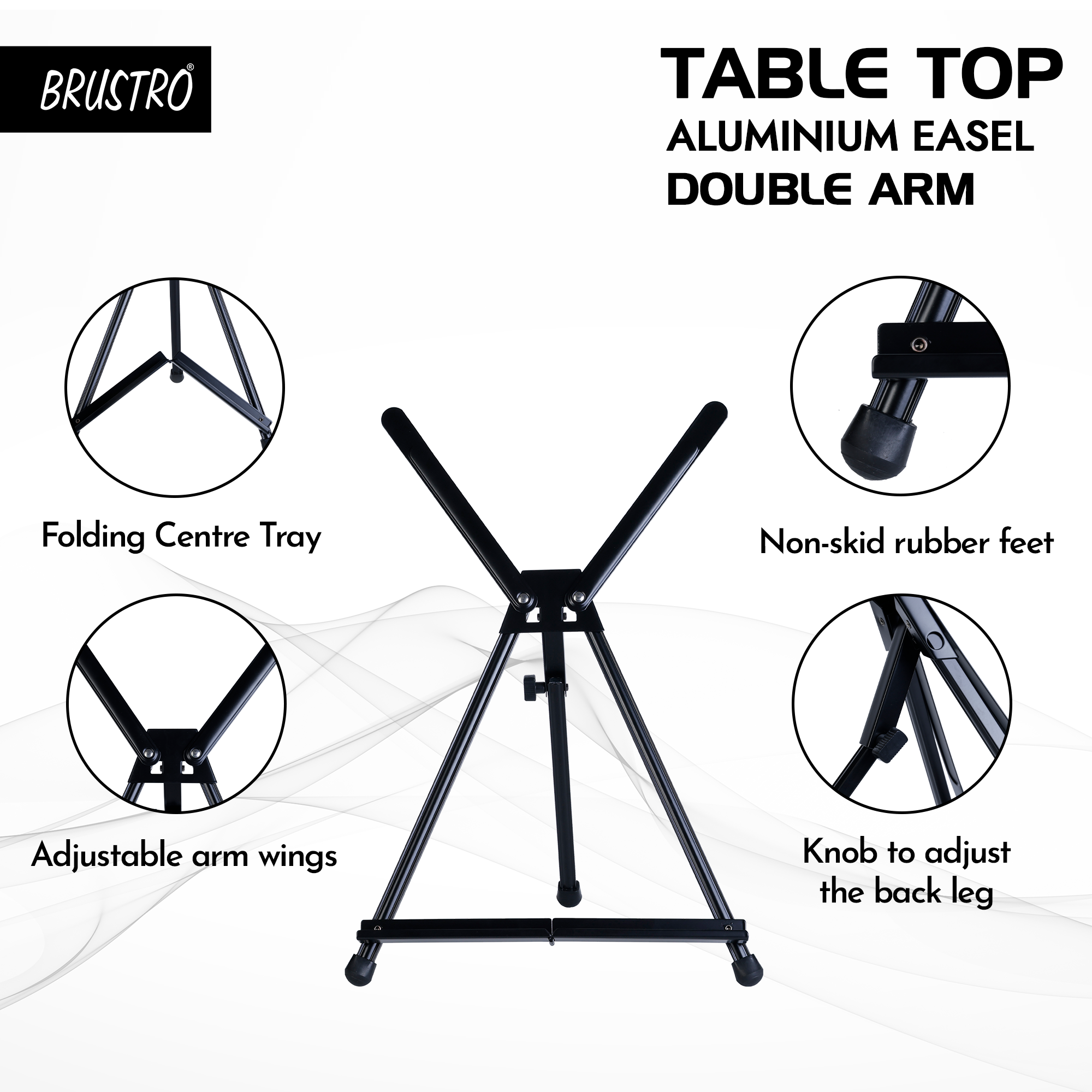 Brustro Aluminum Tabletop Double-Arm Easel – 24 Inch